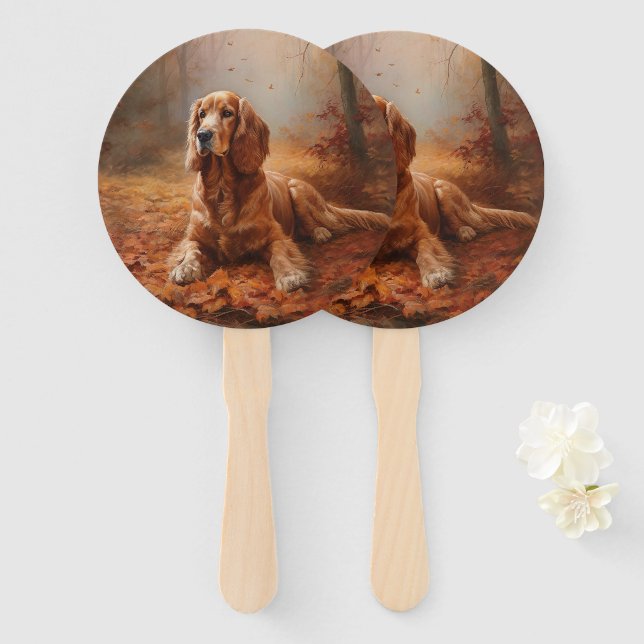 Leque Cocker Spaniel no outono deixa cair inspiração (Frente e Verso)