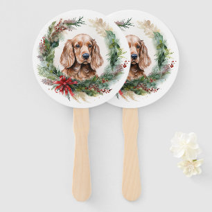 Leque Cocker Spaniel Wreath Festivo