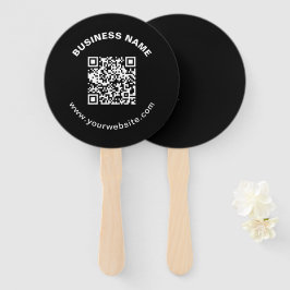 Leque Código QR com Nome da Empresa Texto Circular em Ne