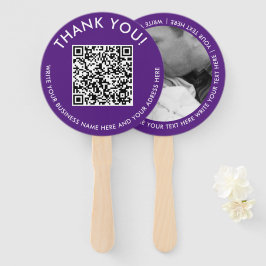 Leque Código QR de Foto de Promoção do Site Roxo Branco