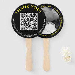 Leque Código QR de Foto de Site Amarelo Preto Moderno