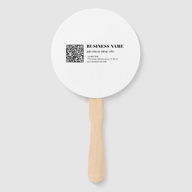 Leque Código QR personalizado e texto retrô-moderno edit (Frente)