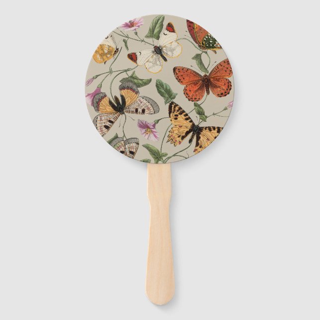 Leque Coleção de Desenhos de Mariposa Borboleta Natureza (Frente)