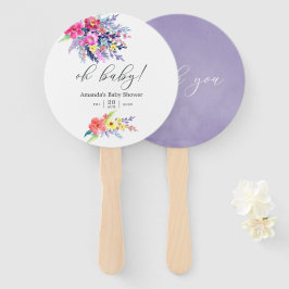 Leque Colorida Aquarela Chá de fraldas Floral