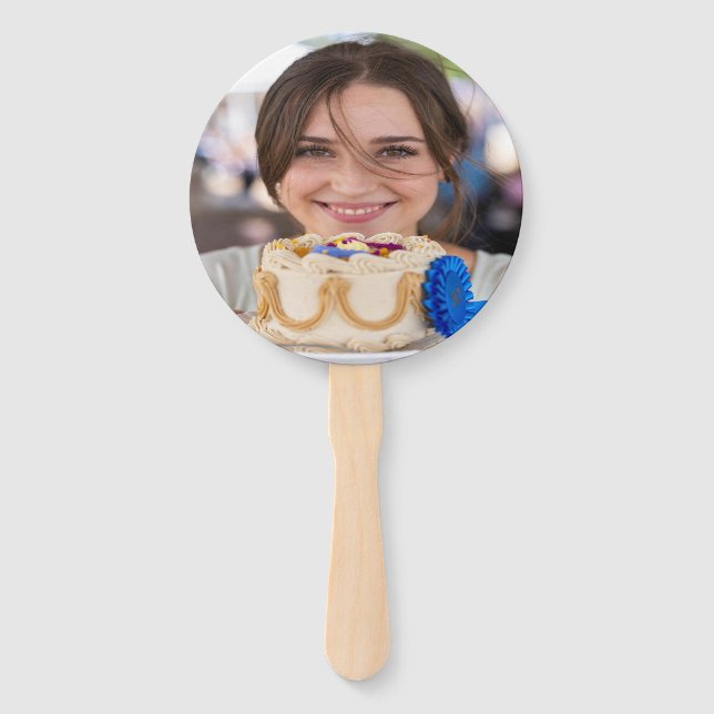 Leque Concurso de Culinária da Feira Foto Personalizar (Frente)