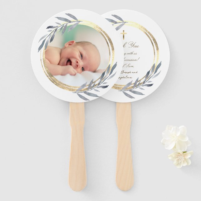 Leque conjunto de dez faux foil frame Baptism (Frente e Verso)