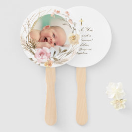 Leque conjunto de dez flores de boho Baptism