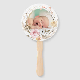 Leque conjunto de dez flores de boho Baptism