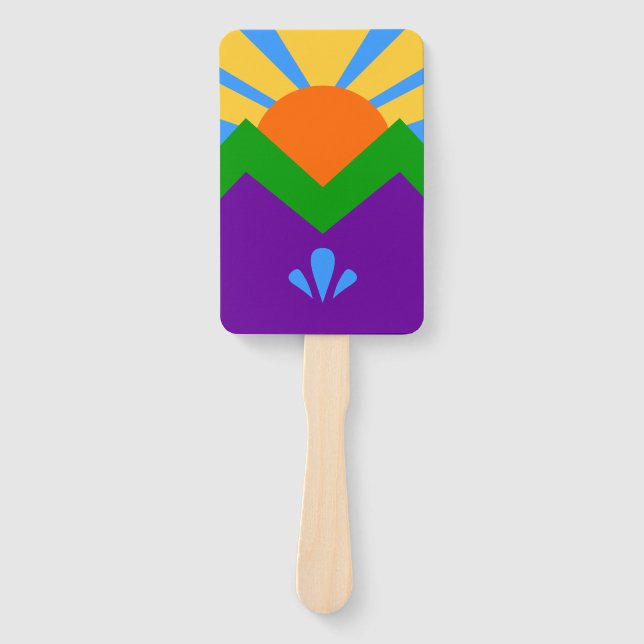 Leque Conjunto de ventiladores manuais com bandeira de P (Frente)