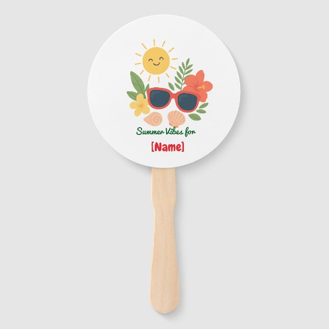 Leque Conjunto de Ventoinha de Verão Personalizado | Sol (Frente)