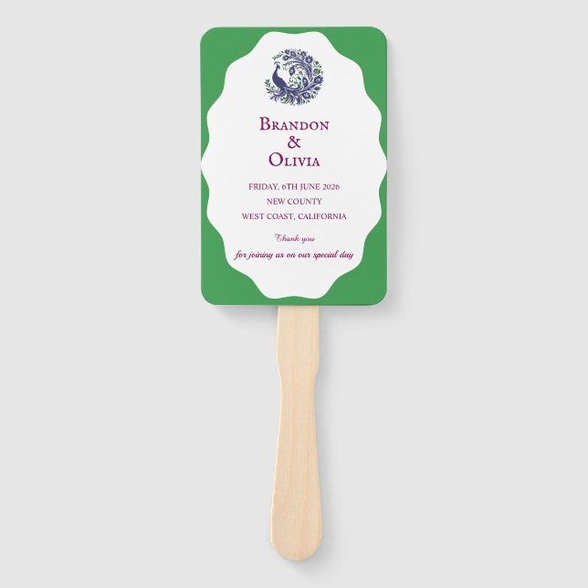 Leque Conjunto de Ventoinhas de Programa de Casamento Pa (Frente)