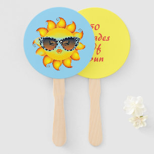Leque Conjunto de ventoinhas Emoji Sun Azul e Amarelo Im