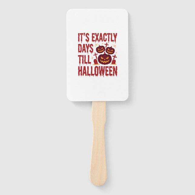 Leque Contagem Regressiva de Halloween Abóboras Cemitéri (Frente)
