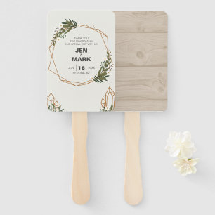 Leque Convite De Casamento De Woodsy Wreath Geométrico 