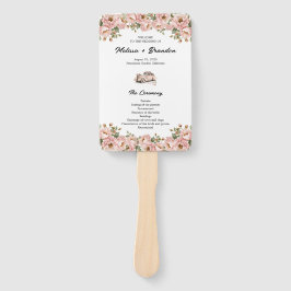 Leque Coquette Floral Blush Pink Weding Program
