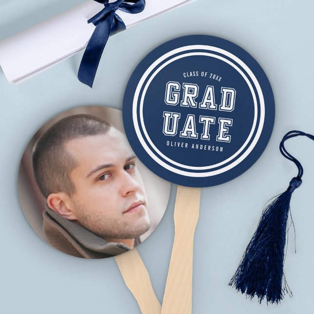Leque Cor de Fundo Editável Varsity Foto de Graduado (Criador carregado)