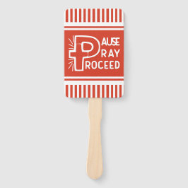 Leque cor de laranja picante Pausar Reze em Cristão