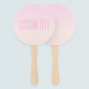 Leque Cor de rosa para mascar o sol com texto personaliz