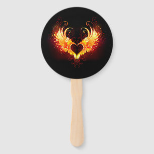 Leque Coração do Anjo Fogo com Asas
