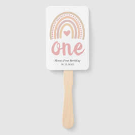 Leque Coração Rosa Menina Bonita Boho Rainbow Primeiro A