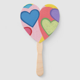 Leque Corações Coloridos Corações Personalizados Ventila