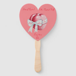 Leque Corações vermelhos amarrados com arcos brancos par