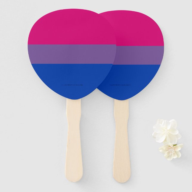 Leque Cores da bandeira do orgulho bissexual SlipperyJoe (Frente e Verso)