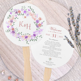 Leque Coroa de Noiva com Lilás e Rosa Pêssego