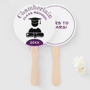 Leque Costume branco roxo da reunião de classe