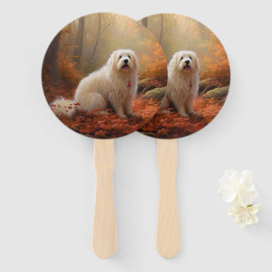 Leque Coton De Tulear no Outono Folhas Caem Inspire