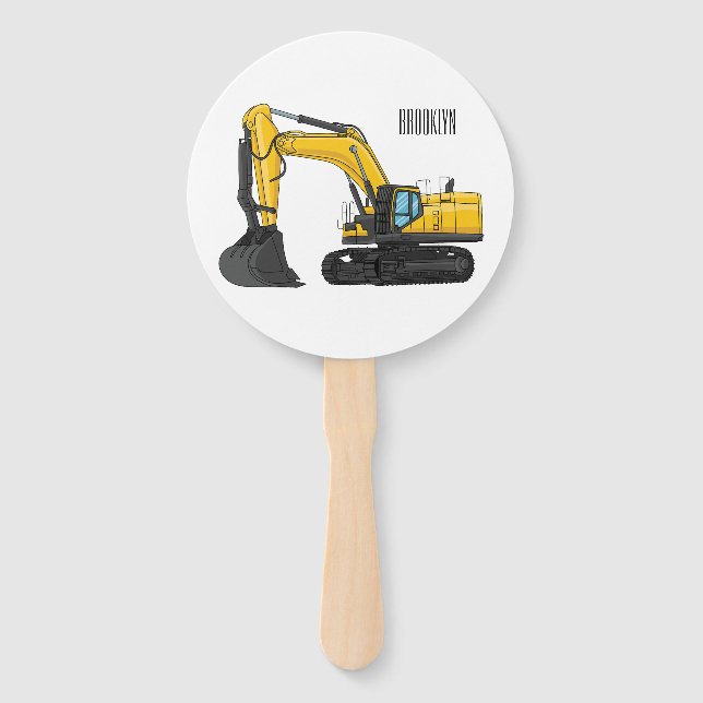 Leque Crawler excavator cartoon illustration (Frente)