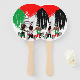 Leque Crianças de Gaza Pintando a Bandeira da Palestina 