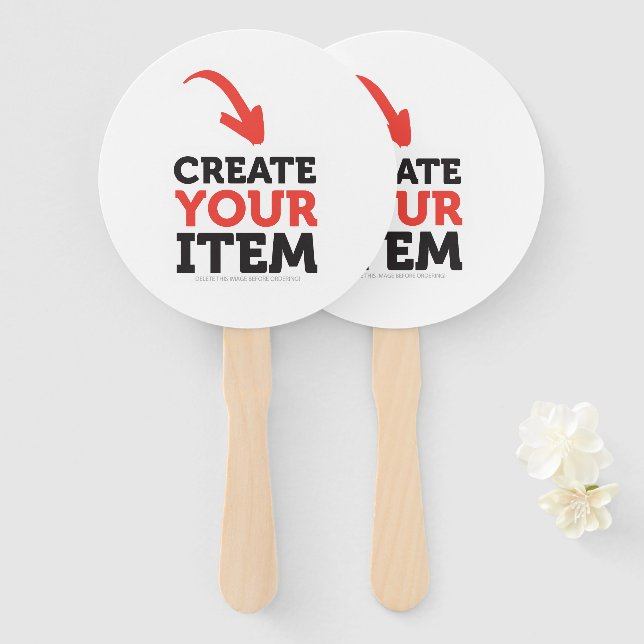 Leque CRIE-O-SEU Design personalizado de upload DIY Redo (Frente e Verso)