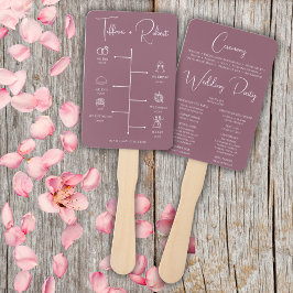 Leque Cronograma de Casamento Rosa Empoeirado Cor Editáv