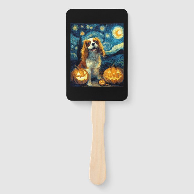 Leque Cute Cavalier King Charles Spaniel Dog Halloween J (Frente)
