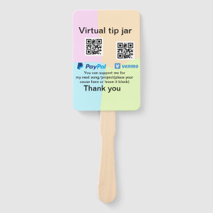 Leque Dádiva virtual jar q r código doação de moeda PayP