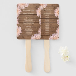 Leque Dahlia Pink Floral Rustic Wood Wedment Program