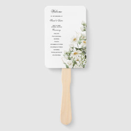 Leque Daisy Wildflower Boho Wedding Program Hand Fan