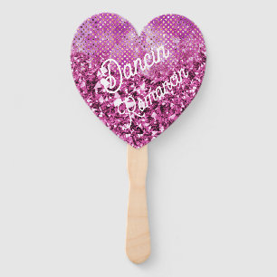 Leque Dancin' Romancin' Coração Rosa