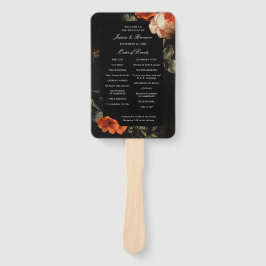 Leque Dark Romantic Floral Rosa Dutch Wedment Program