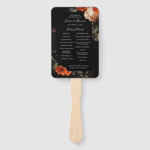 Leque Dark Romantic Floral Rosa Dutch Wedment Program