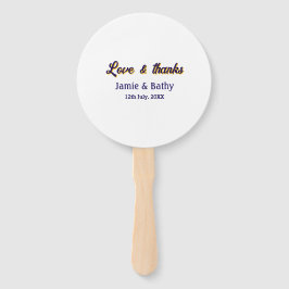 Leque Data do nome do casal cor de laranja roxa com amor