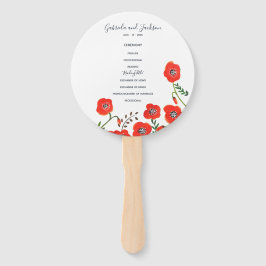 Leque de casamento de primavera com papoulas verme