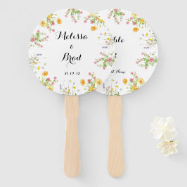 Leque de Mão de Casamento Personalizável - Texto E