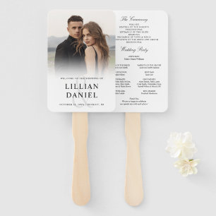 Leque de Mão de Programa de Casamento com Foto Ele