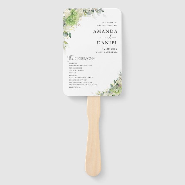 Leque de Mão para Programa de Casamento com Hortên (Frente)