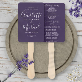 Leque de mão para programa de casamento com letra 