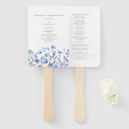 Leque de mão para programa de casamento floral de 