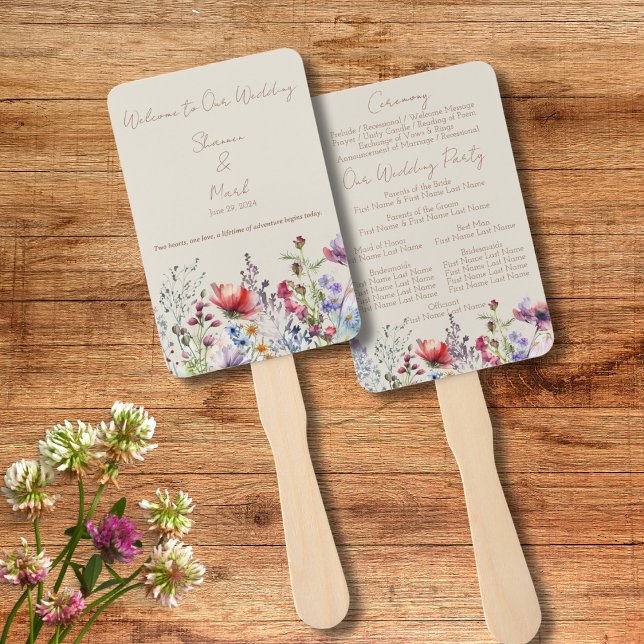 Leque de Mão para Programa de Casamento no Jardim  (Criador carregado)