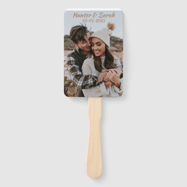 Leque de mão personalizado para casamento ou noiva (Frente)